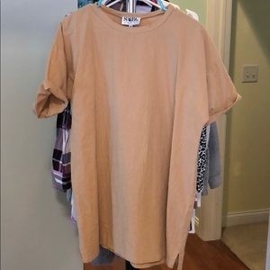 beige t-shirt dress